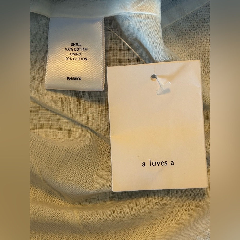 A LOVES A Cobalt Blue Puff Sleeve Tie Waist Cotton Dress Cottagecore Small NWT - Picture 11 of 11